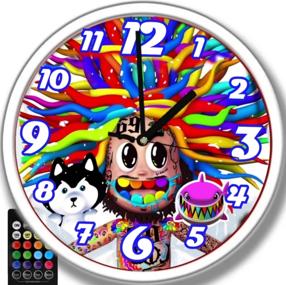 Tekashi shark n dog led clock - Picture 6 of 6